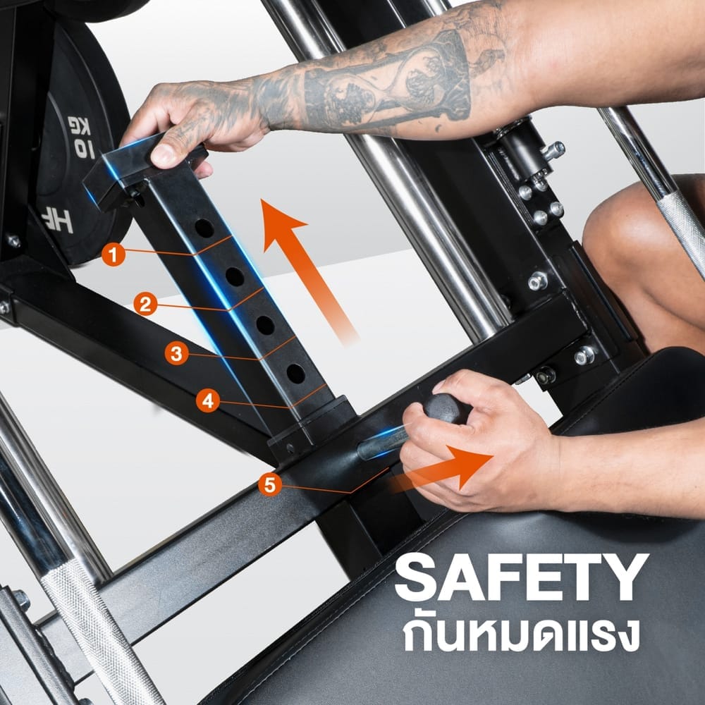 สมิทแมชชีน HOMEFITTOOLS LEG PRESS & HACK SQUAT 2IN1